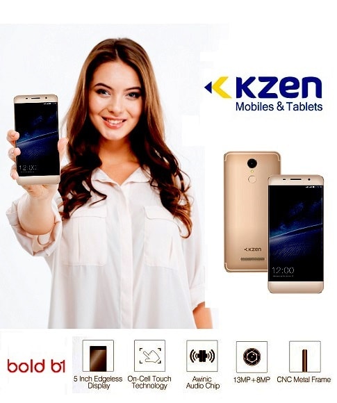 kzen mobile phone model girl holding kzen phone