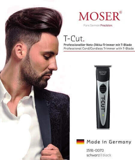 moser model displaying t-cut moser trimmer