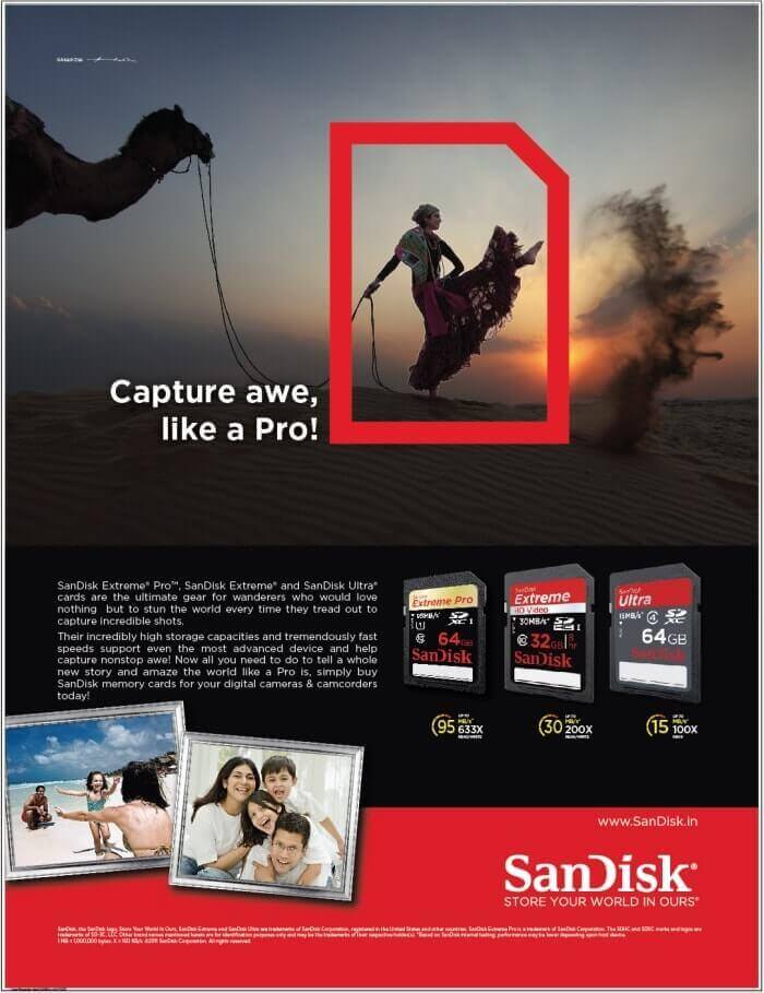 sandisk memory card advertisement banner