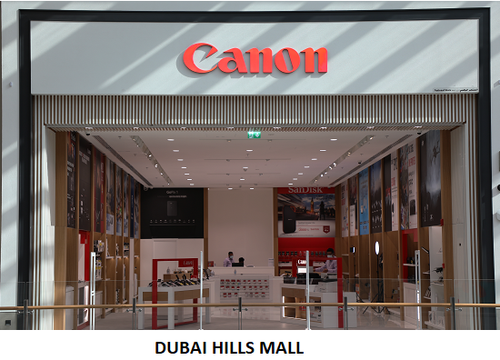 canon store outside view at dubai hills mall